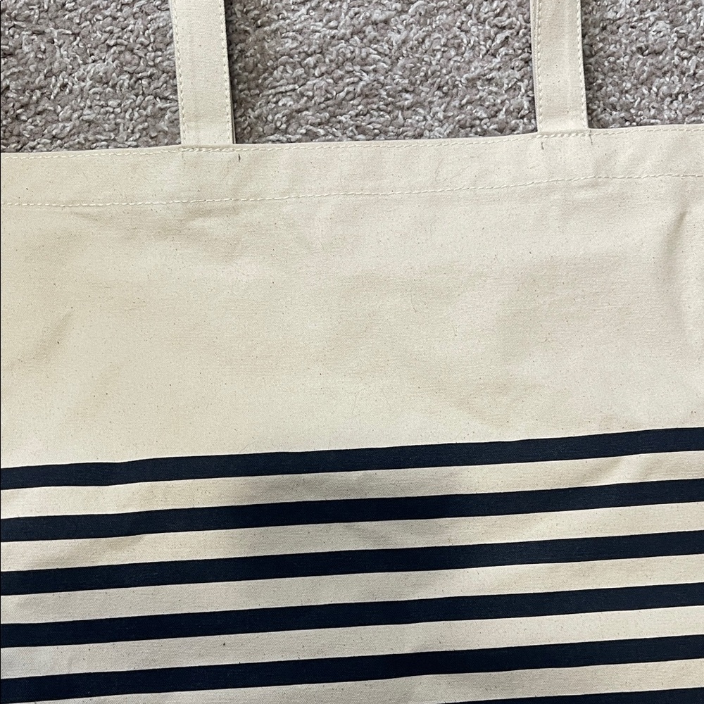 NWT J.Crew Striped Canvas Tote Bag - Picture 3 of 8